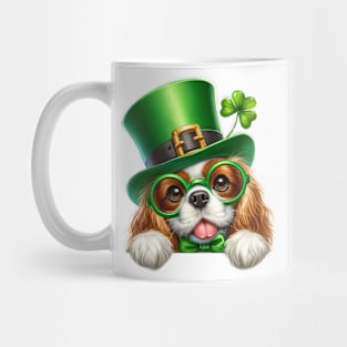 St Patricks Day Peeking Cavalier King Charles Spaniel Dog Mug